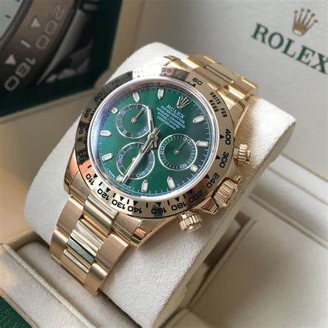 green dial gold rolex daytona|daytona Rolex gold price.